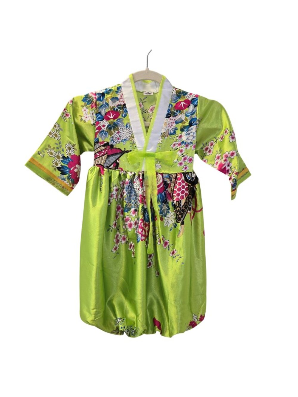 NK 100% Silk Floral Kimono Style Bubble Dress Size Girl's 8